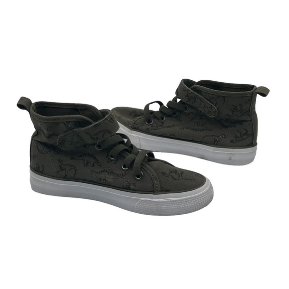 h&m Khaki Green Dinosaur High Top Sneakers Size 12 Toddler - Picture 1 of 9